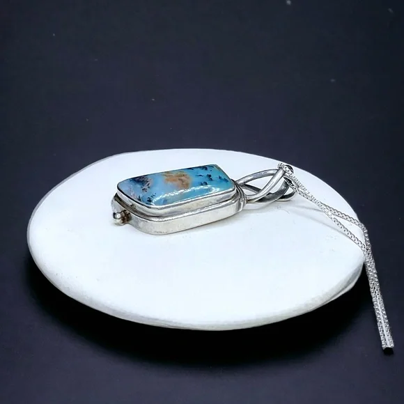 🌺Unique Sarda Sterling & Agate Necklace - Picture 6 of 14